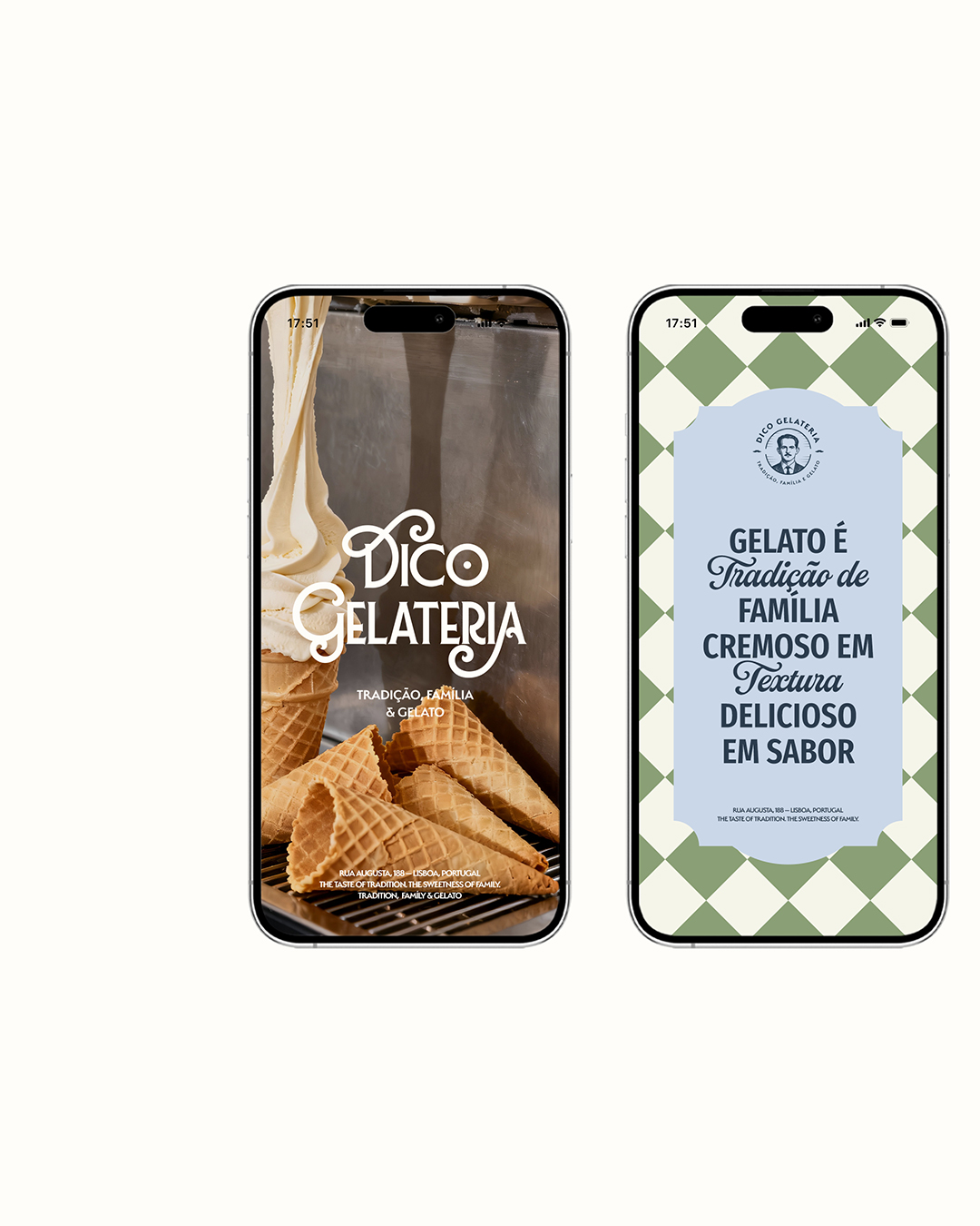 Peças digitais da Dico em telas de celular